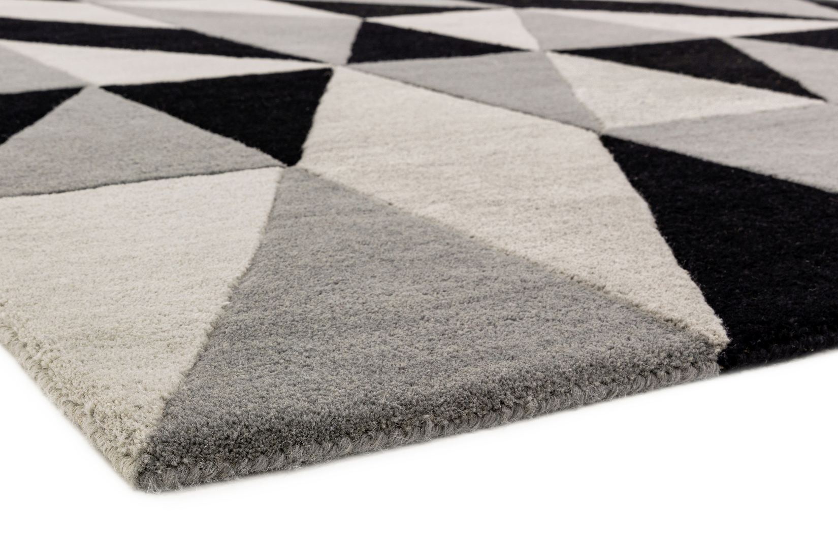 Reef Geometric Wool Rug - Flag Grey RF08