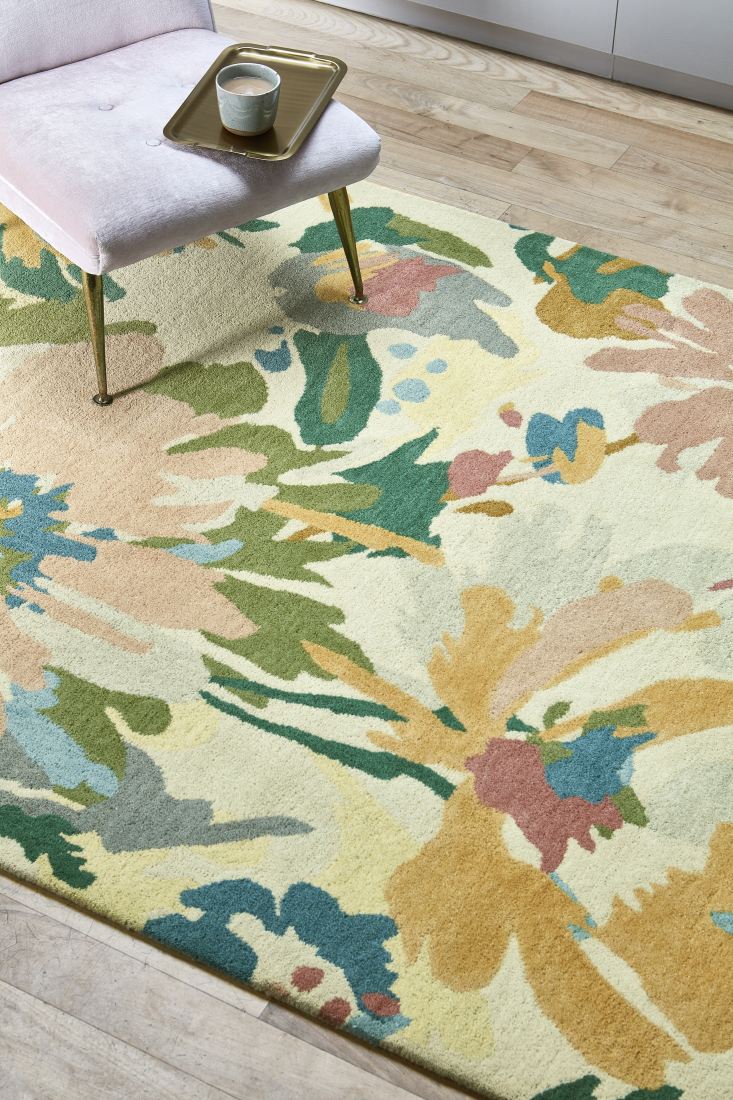 Reef Modern Wool Rug - Floral Pink Multi RF10