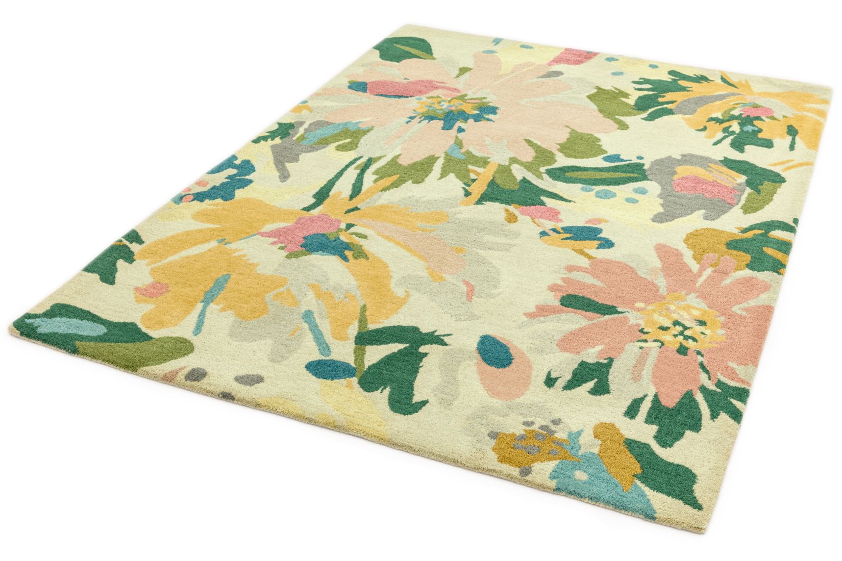 Reef Modern Wool Rug - Floral Pink Multi RF10