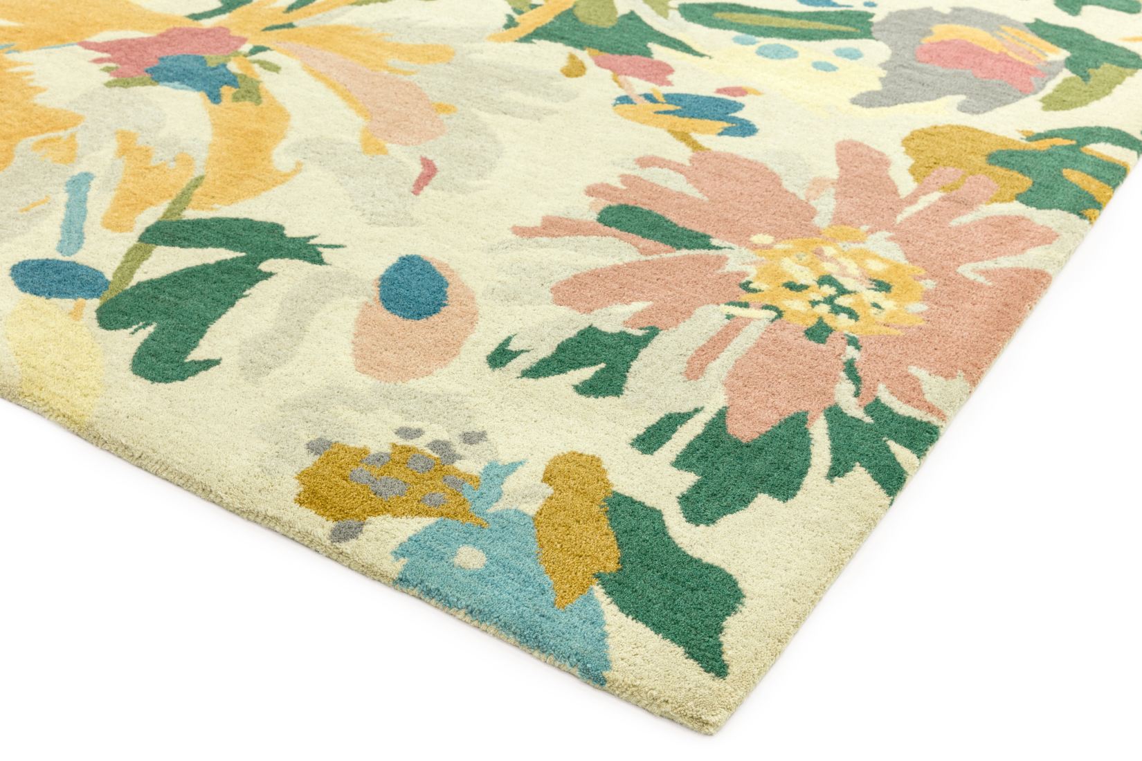 Reef Modern Wool Rug - Floral Pink Multi RF10