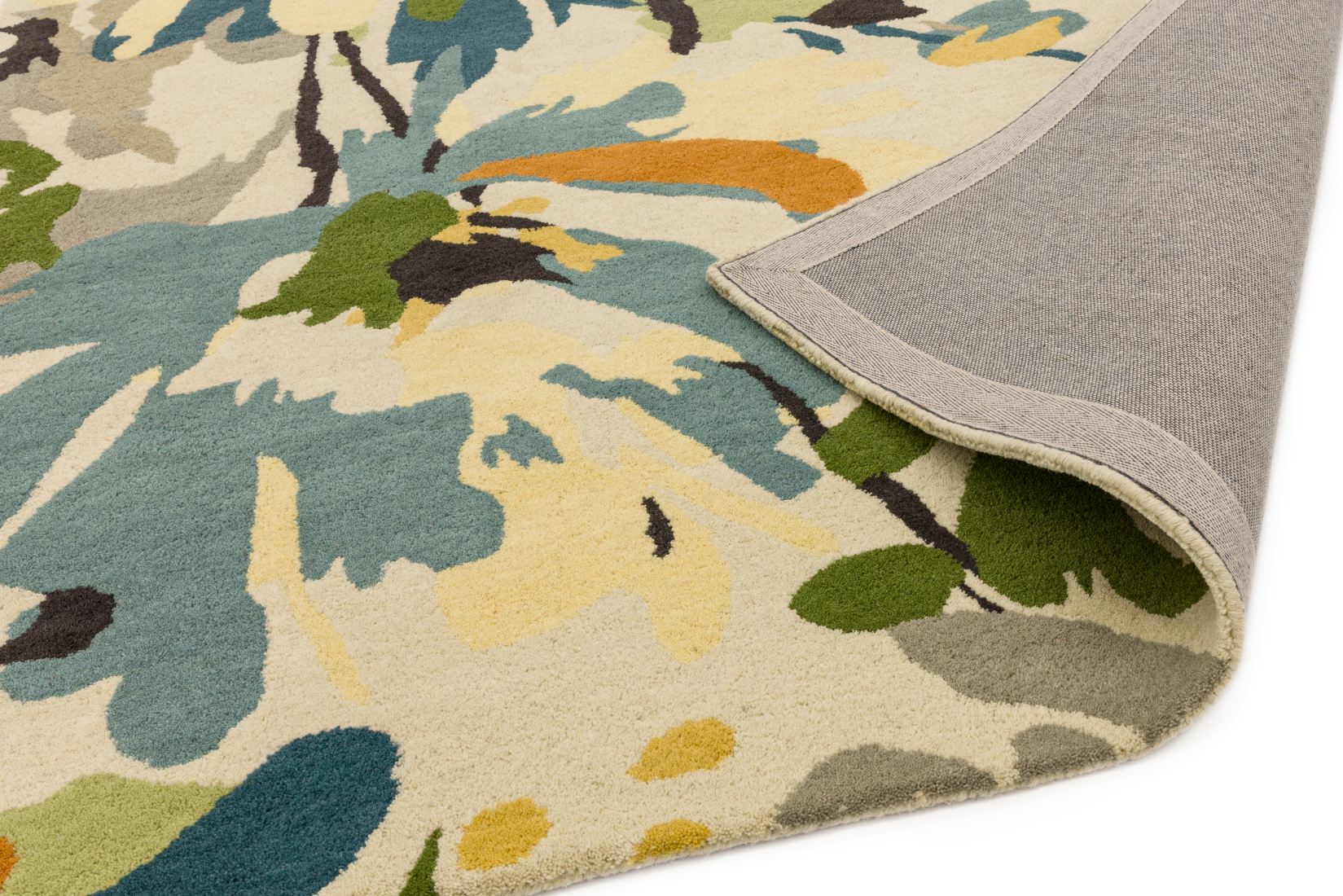 Reef Modern Wool Rug - Floral Green Multi RF11