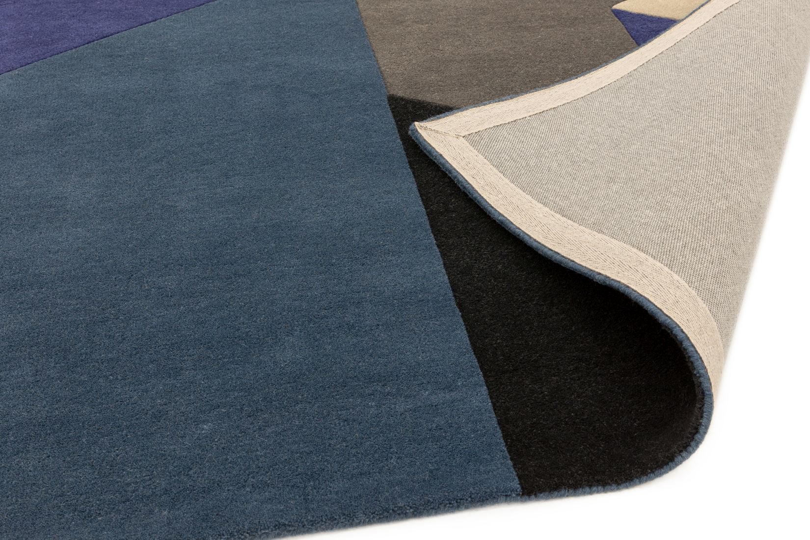 Reef Geometric Wool Rug - Big Geo Blue RF13