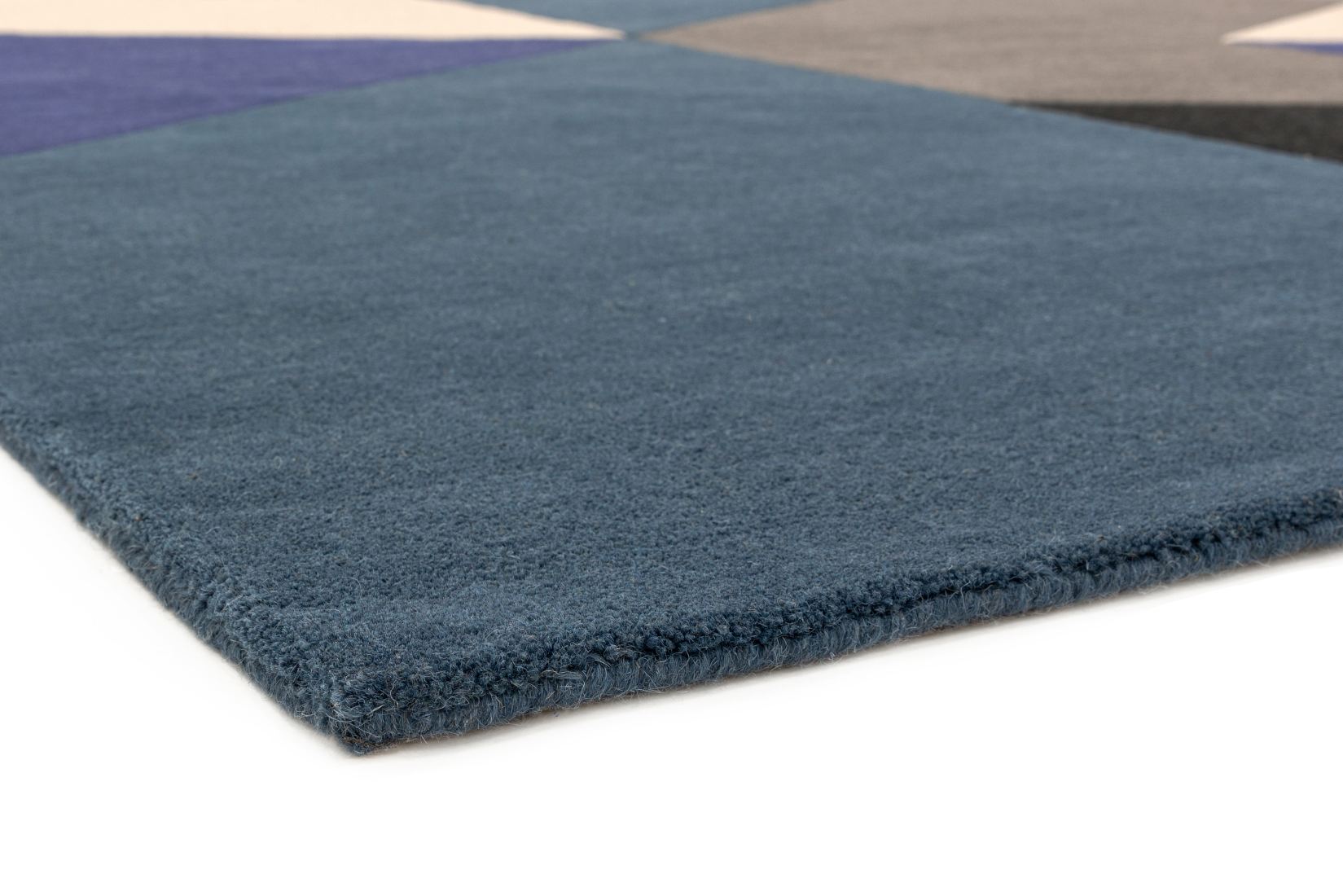 Reef Geometric Wool Rug - Big Geo Blue RF13