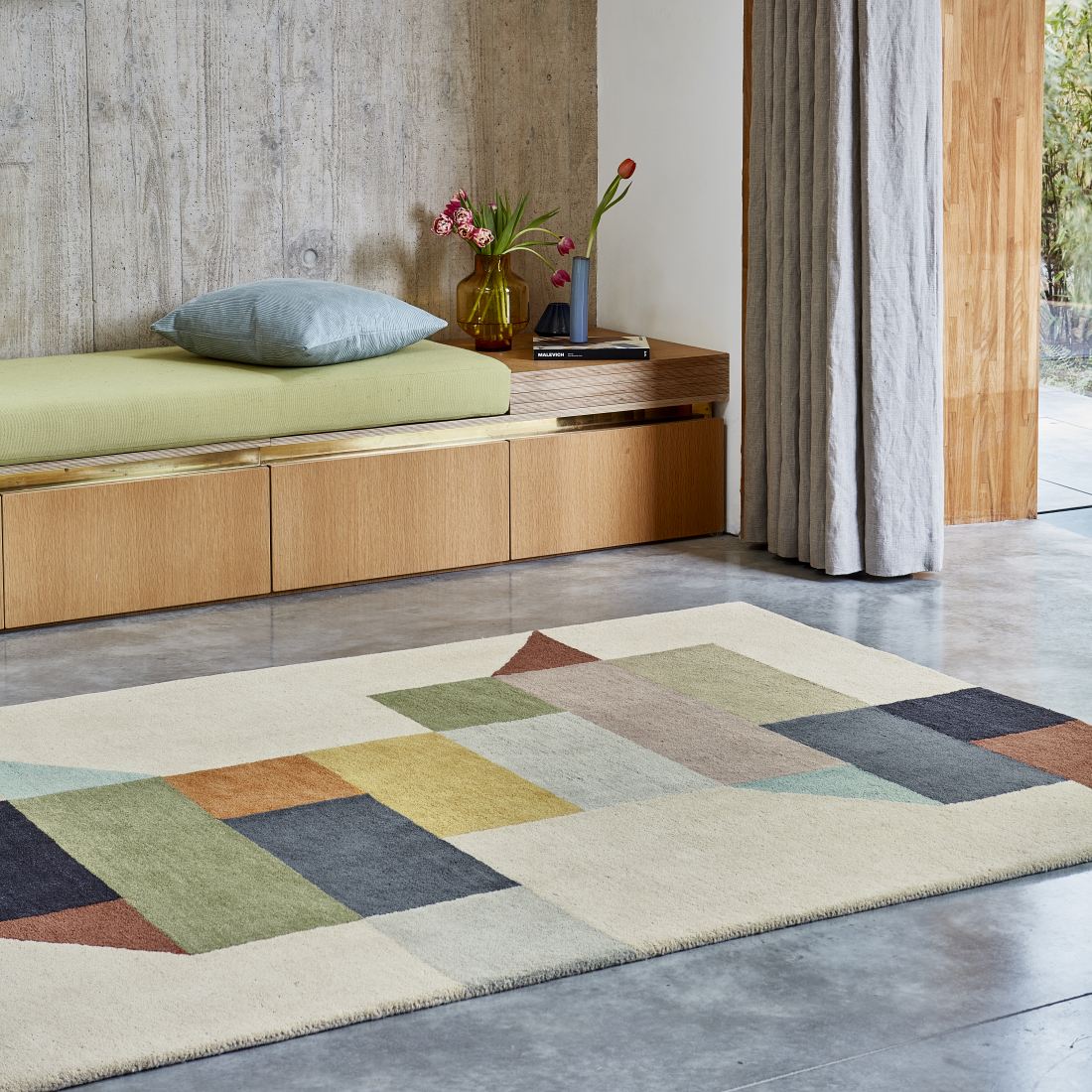 Reef Geometric Wool Rug - Modern Multi RF15