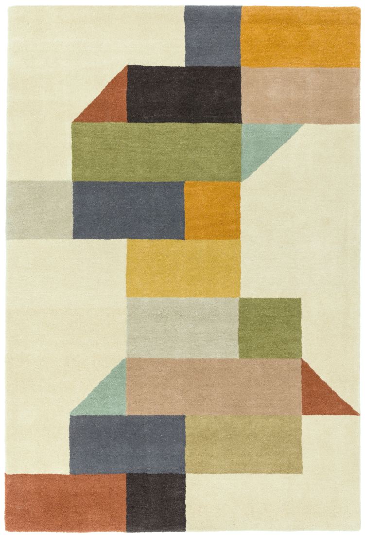 Reef Geometric Wool Rug - Modern Multi RF15