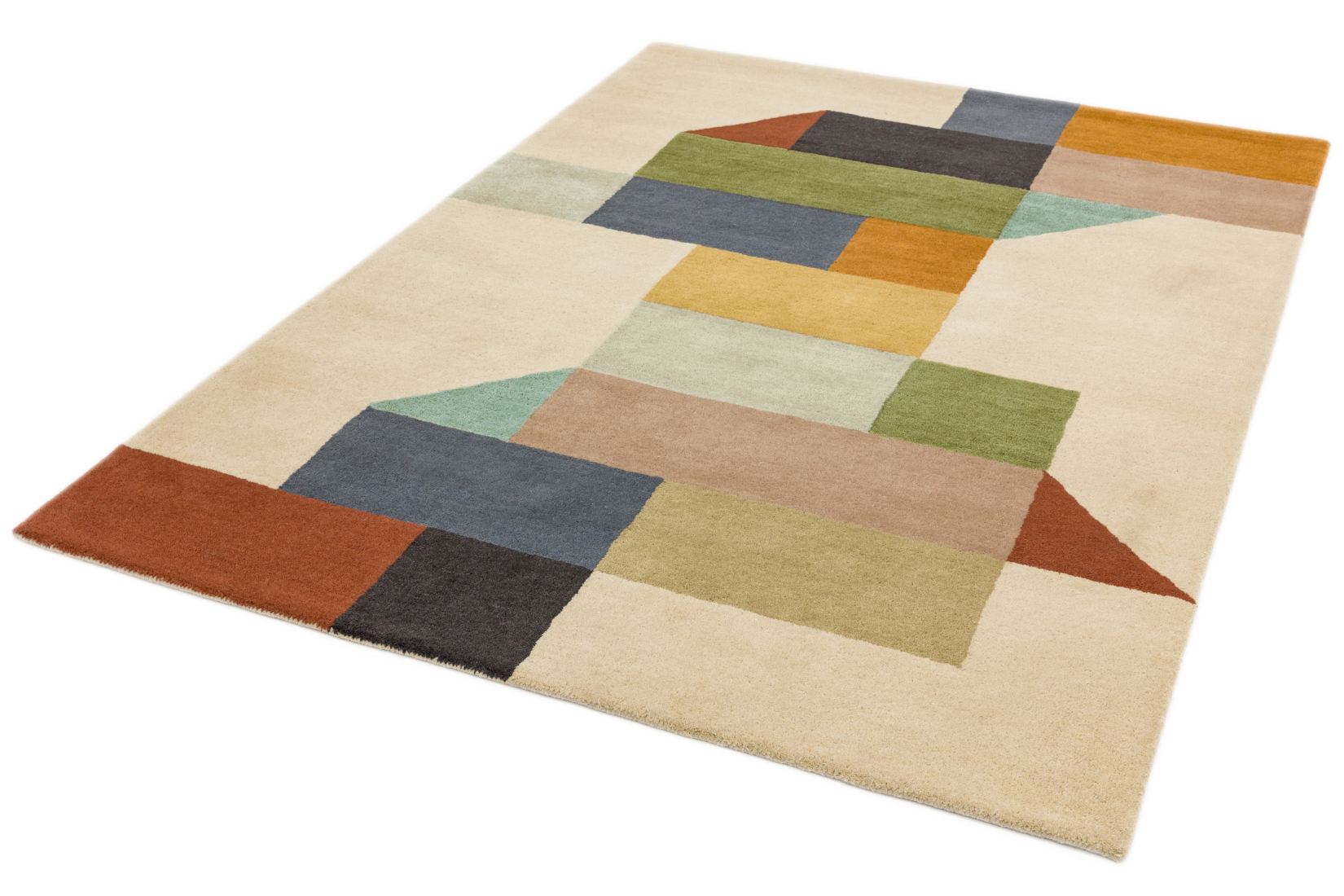 Reef Geometric Wool Rug - Modern Multi RF15