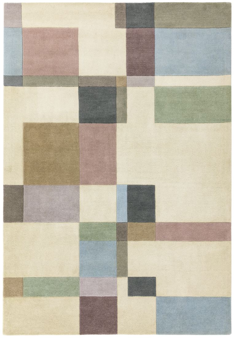 Reef Geometric Wool Rug - Blocks Pastel RF17 Reef Geometric Wool Rug - Blocks Pastel RF17