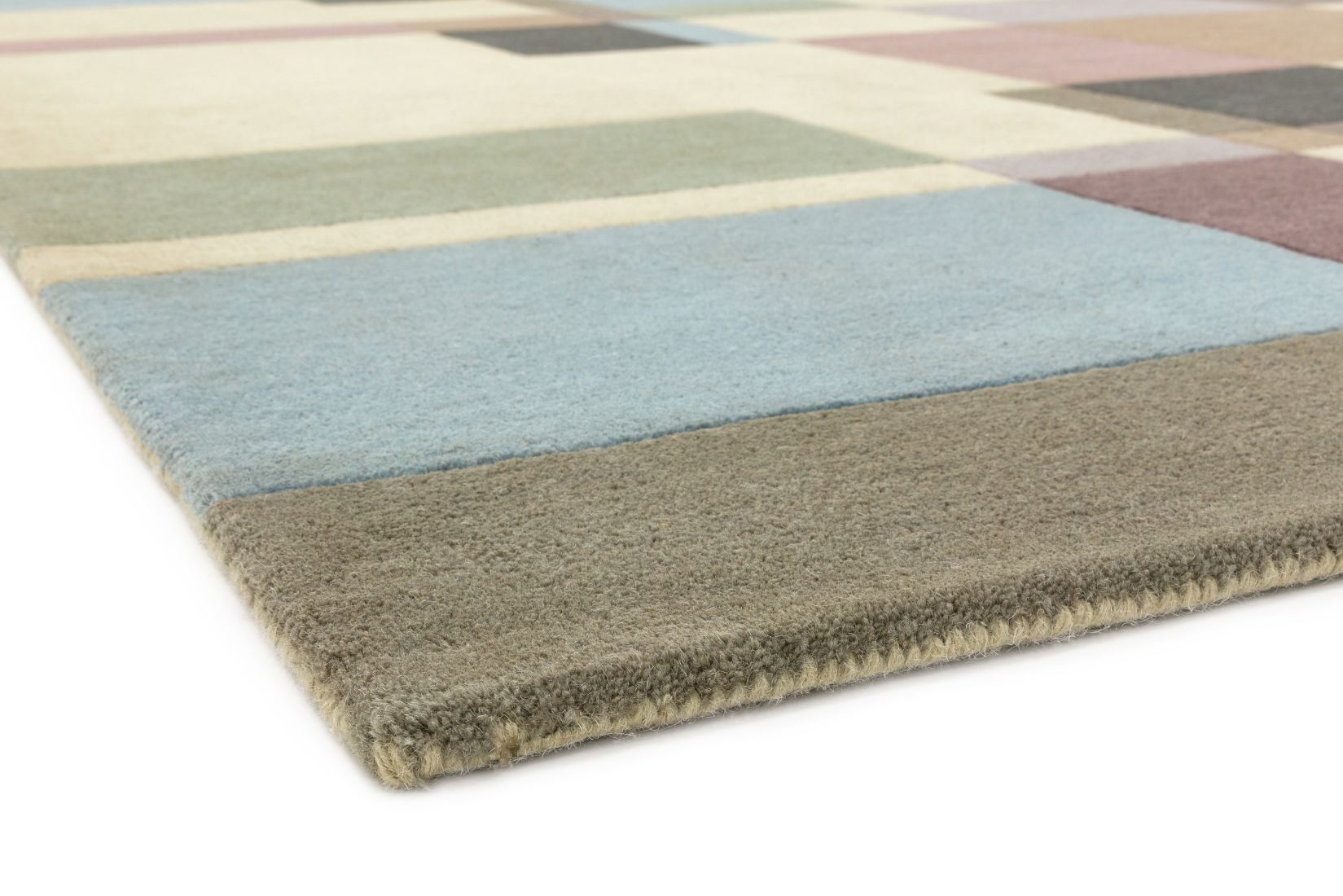 Reef Geometric Wool Rug - Blocks Pastel RF17