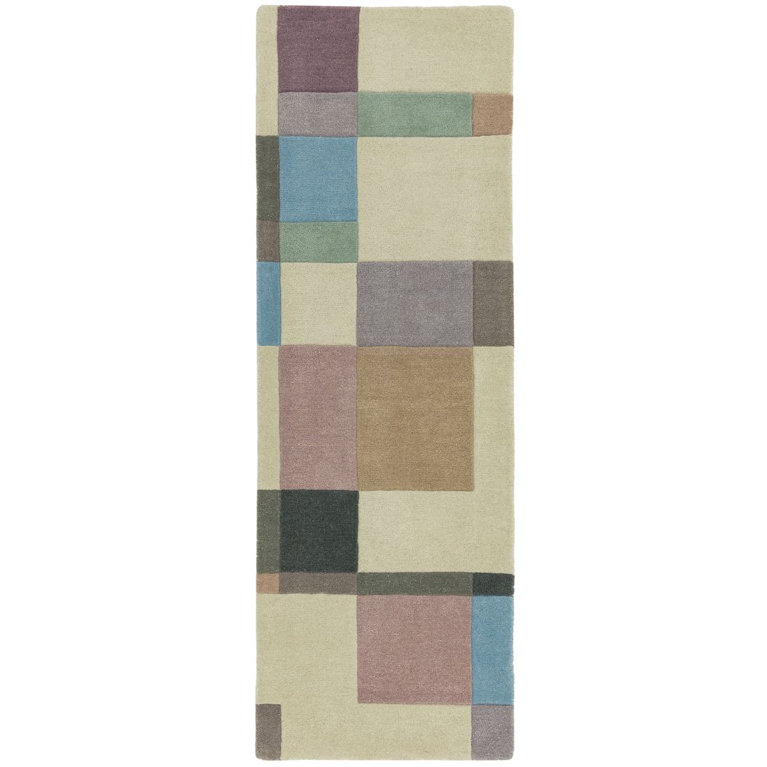 Reef Geometric Wool Rug - Blocks Pastel RF17