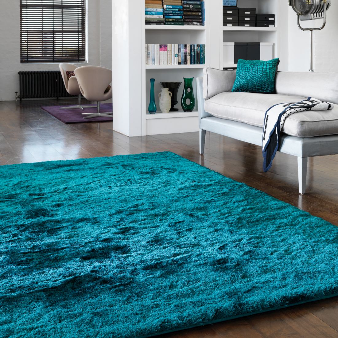 Whisper Shiny Silky Shaggy Rug - Dark Teal Whisper Shiny Silky Shaggy Rug - Dark Teal