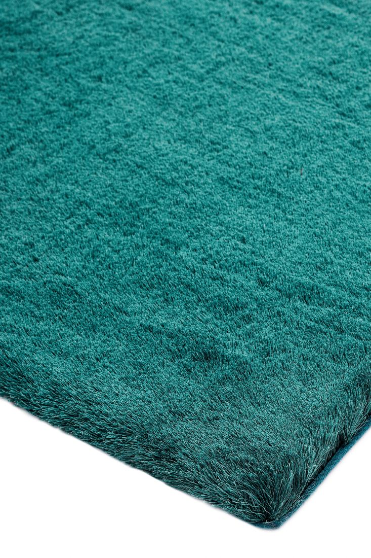 Whisper Shiny Silky Shaggy Rug - Dark Teal