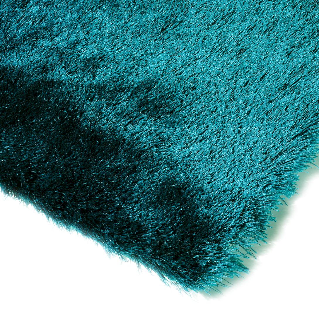 Whisper Shiny Silky Shaggy Rug - Dark Teal