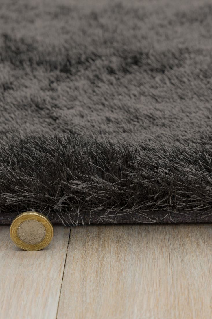 Whisper Shiny Silky Shaggy Rug - Graphite