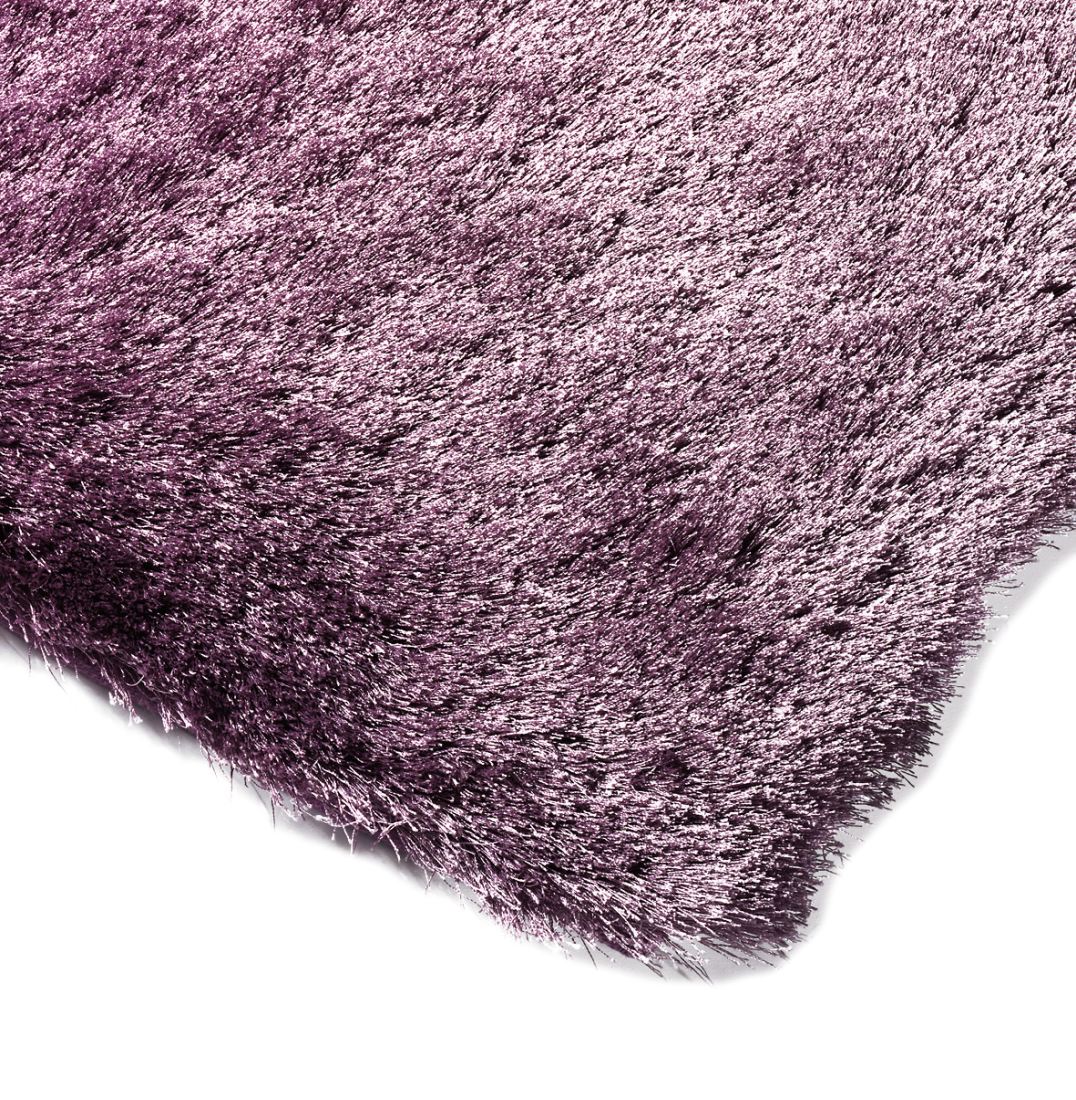 Whisper Shiny Silky Shaggy Rug - Heather