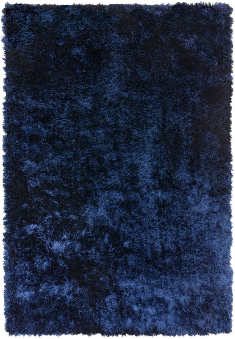 Whisper Shiny Silky Shaggy Rug - Navy Blue