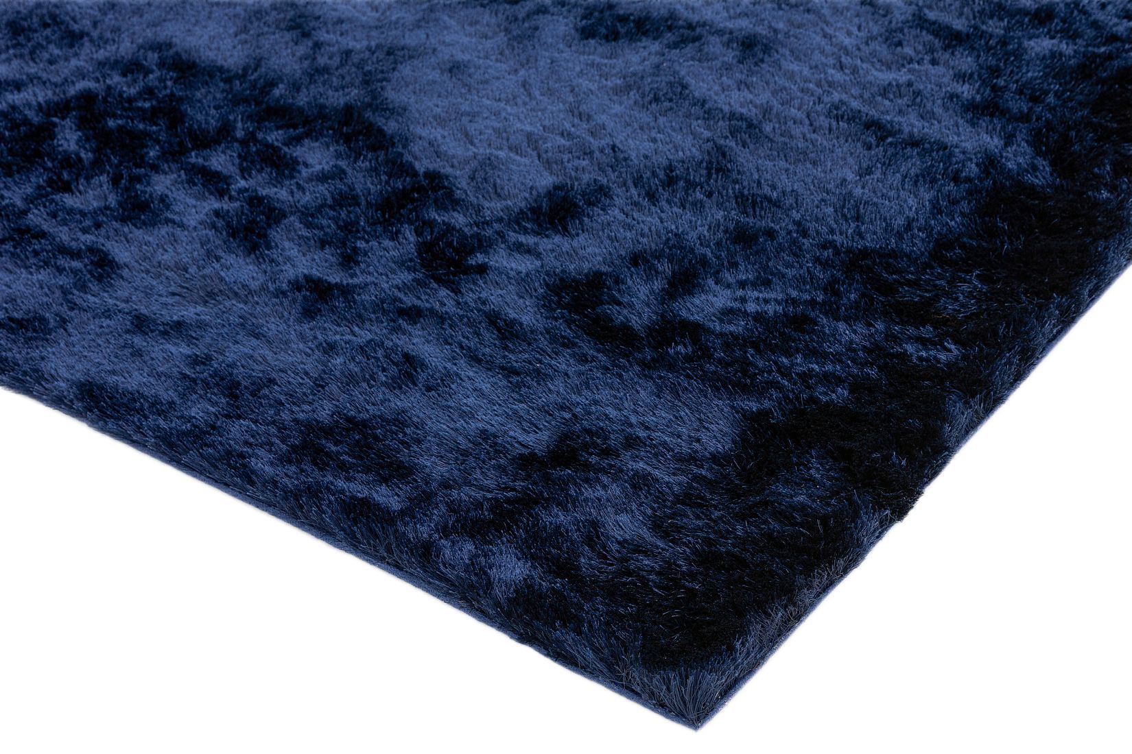 Whisper Shiny Silky Shaggy Rug - Navy Blue