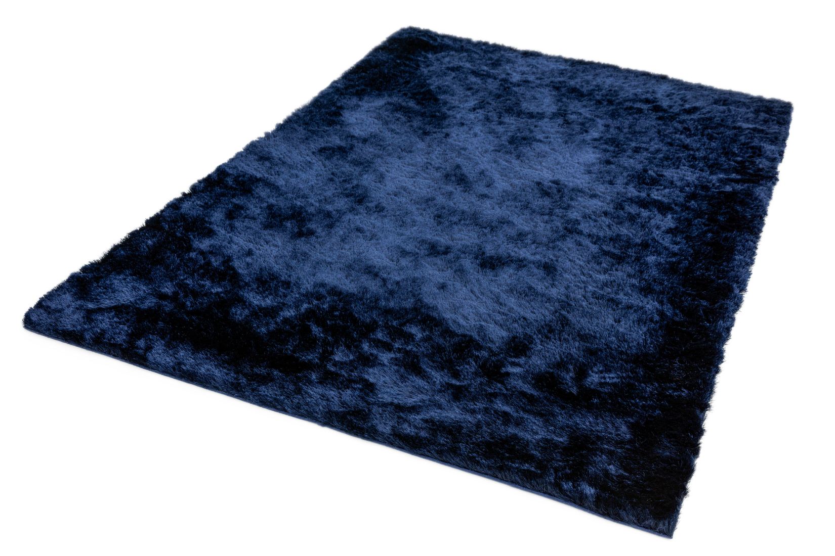 Whisper Shiny Silky Shaggy Rug - Navy Blue