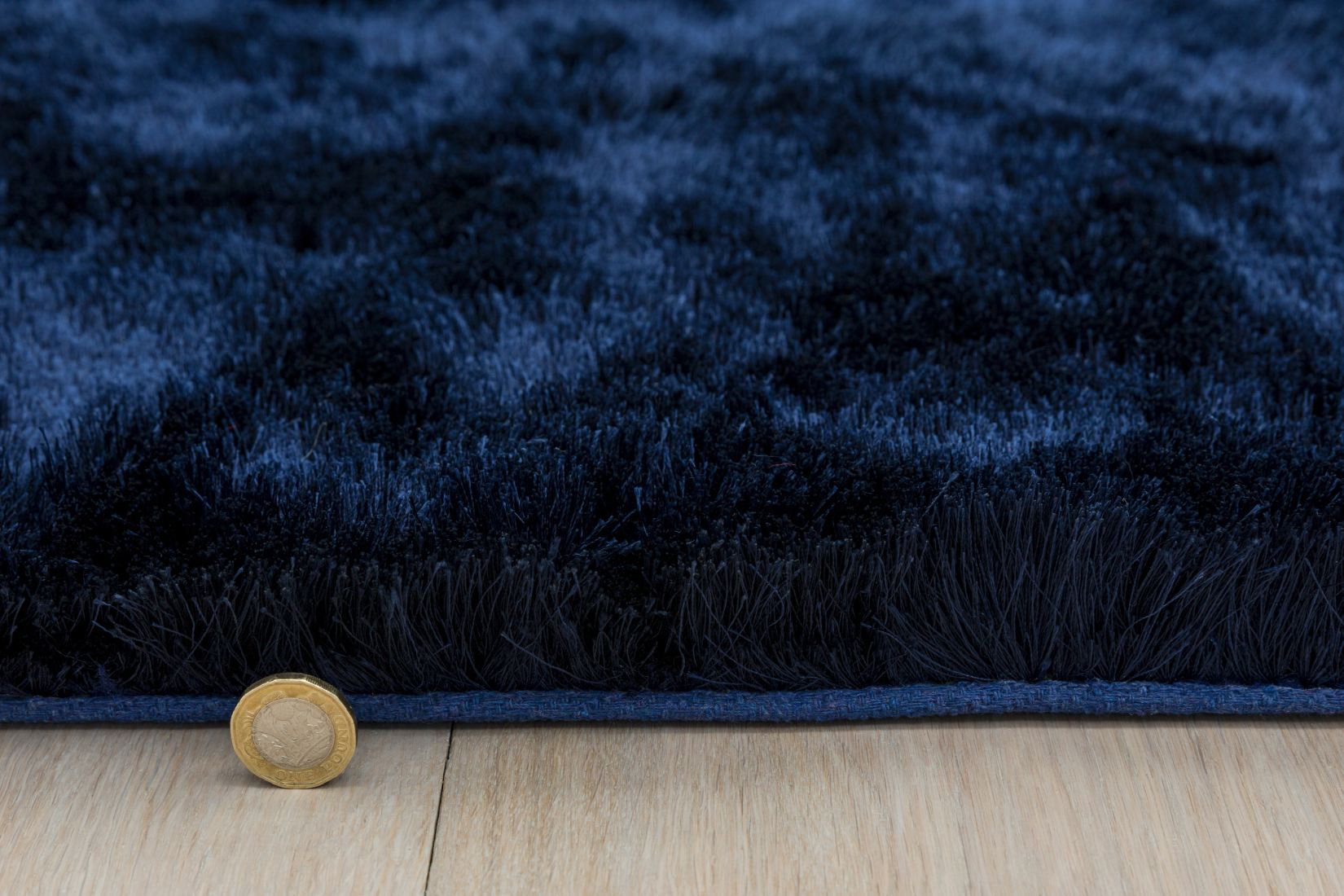 Whisper Shiny Silky Shaggy Rug - Navy Blue