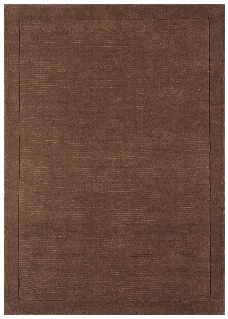 York Luxurious Plain Wool Rug - Chocolate