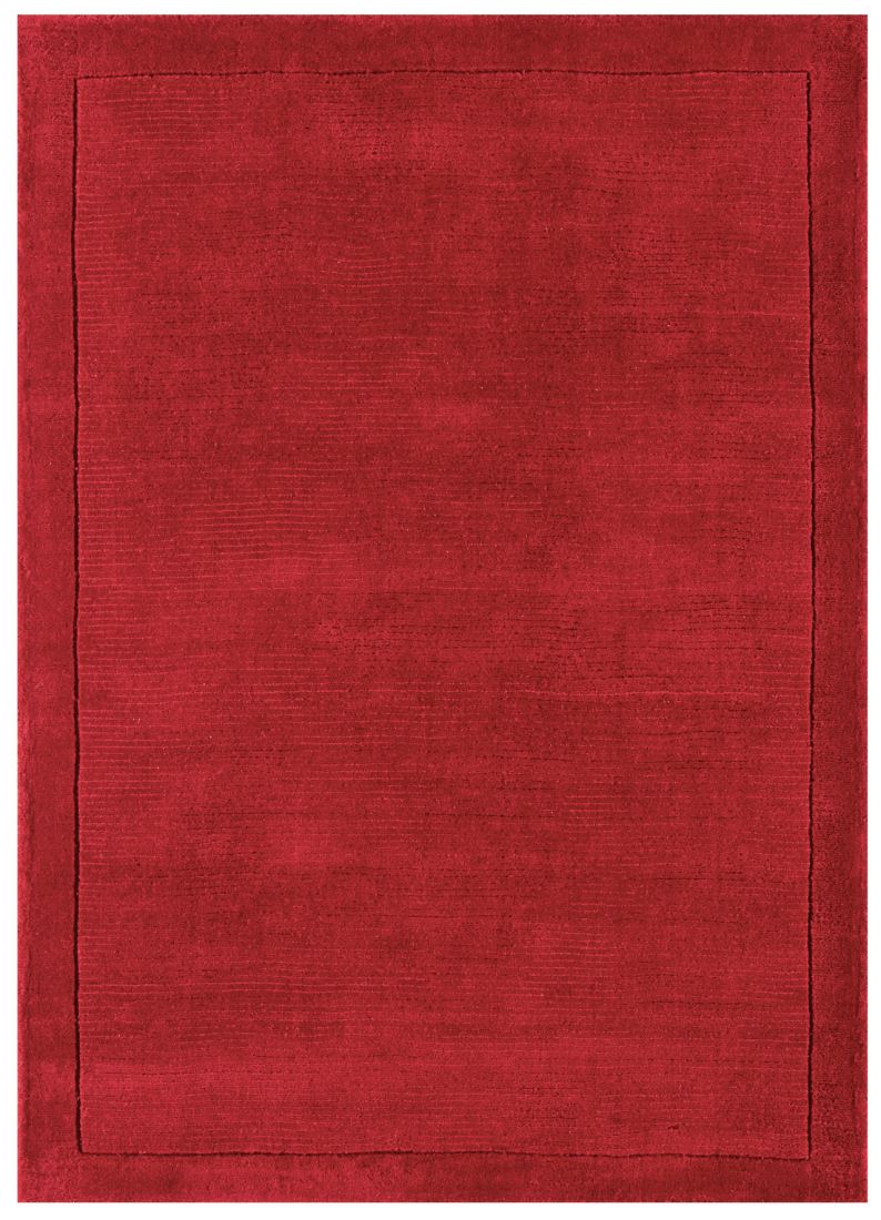 York Luxurious Plain Wool Rug - Poppy