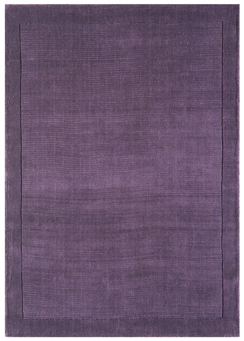 York Luxurious Plain Wool Rug - Purple