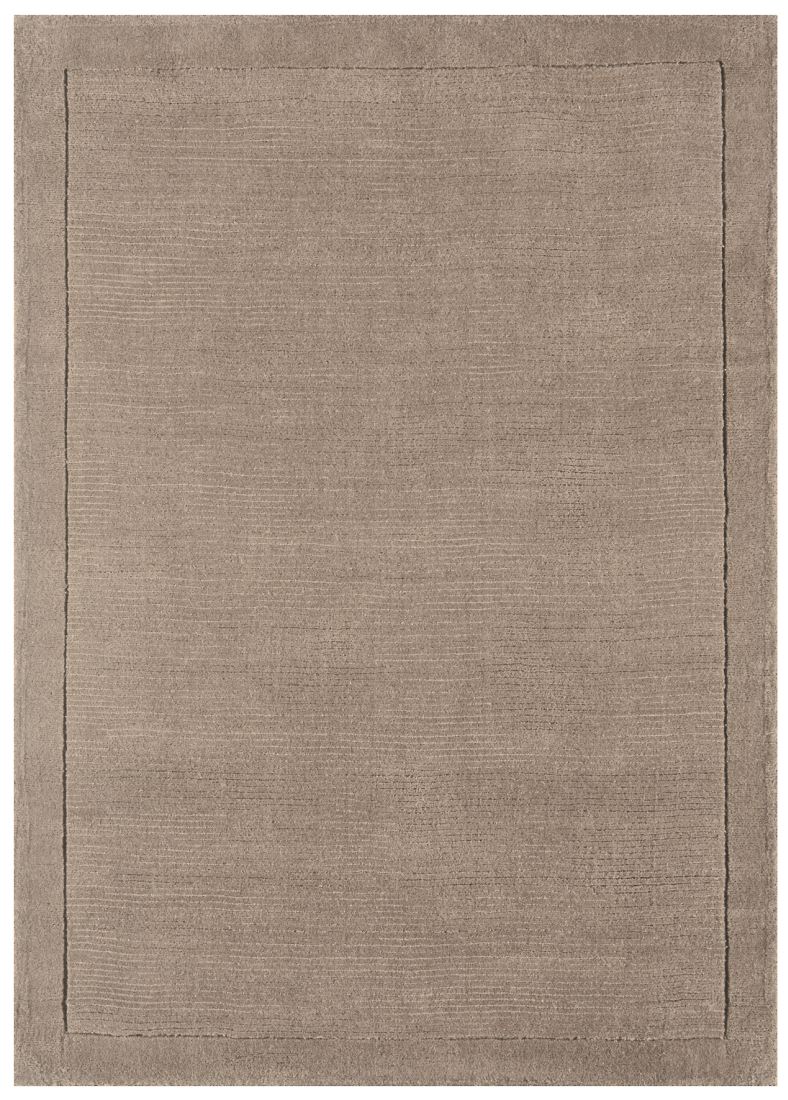 York Luxurious Plain Wool Rug - Taupe