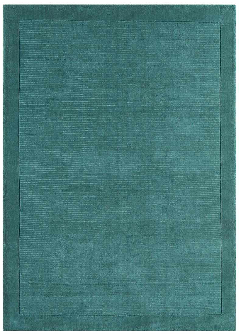 York Luxurious Plain Wool Rug - Teal