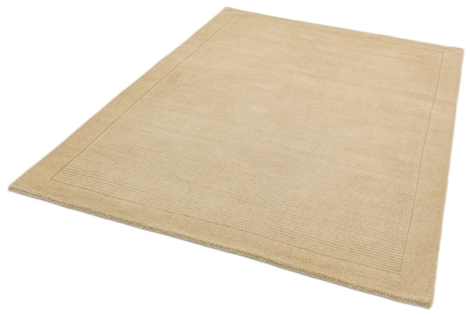 York Luxurious Plain Wool Rug - Beige