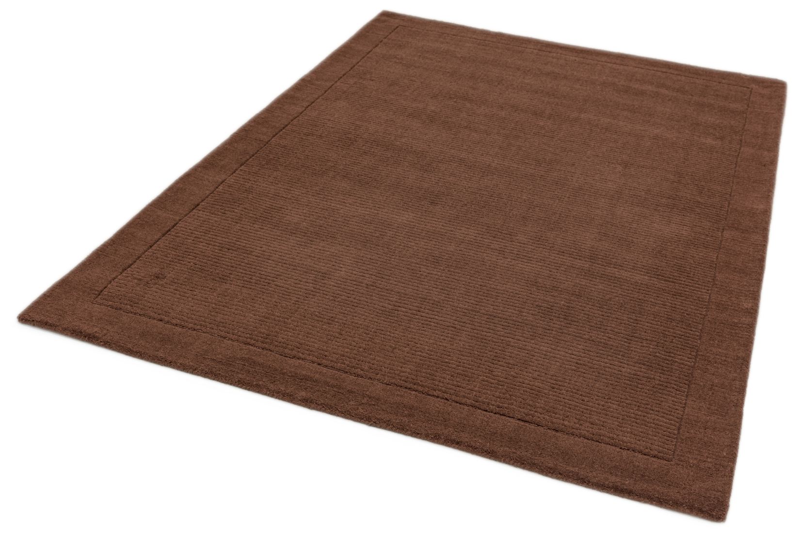 York Luxurious Plain Wool Rug - Chocolate