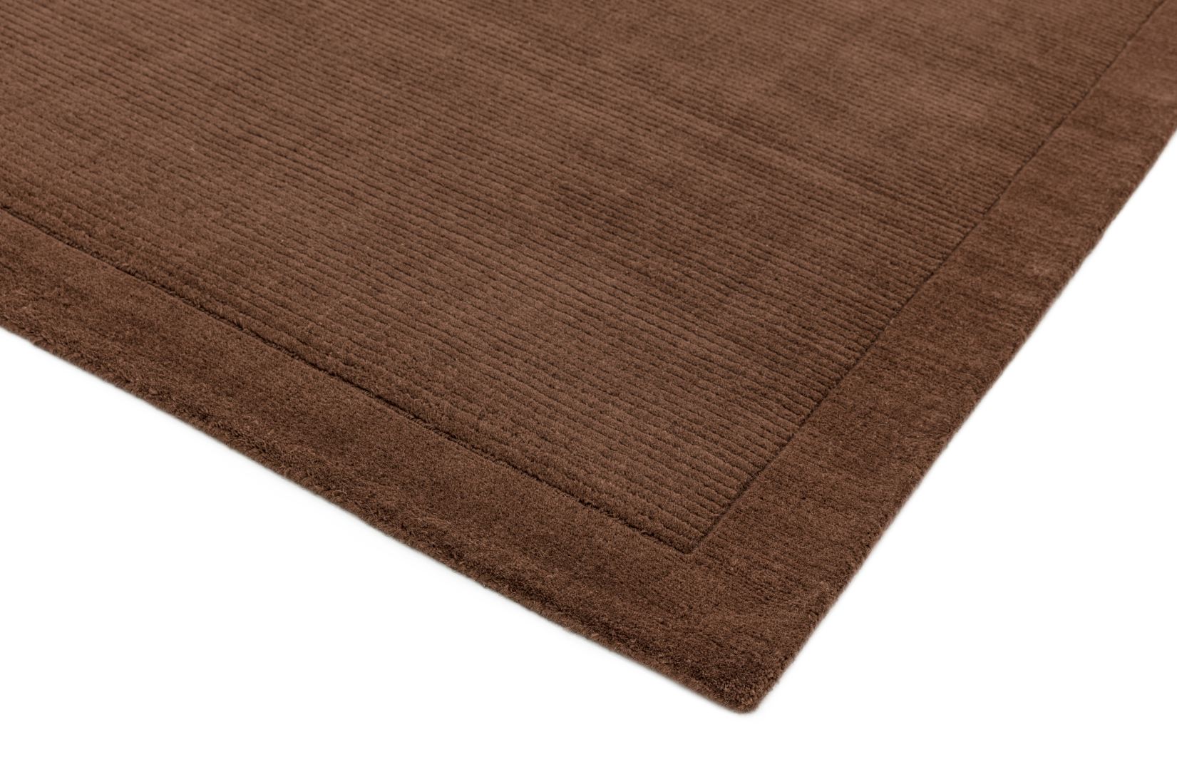 York Luxurious Plain Wool Rug - Chocolate