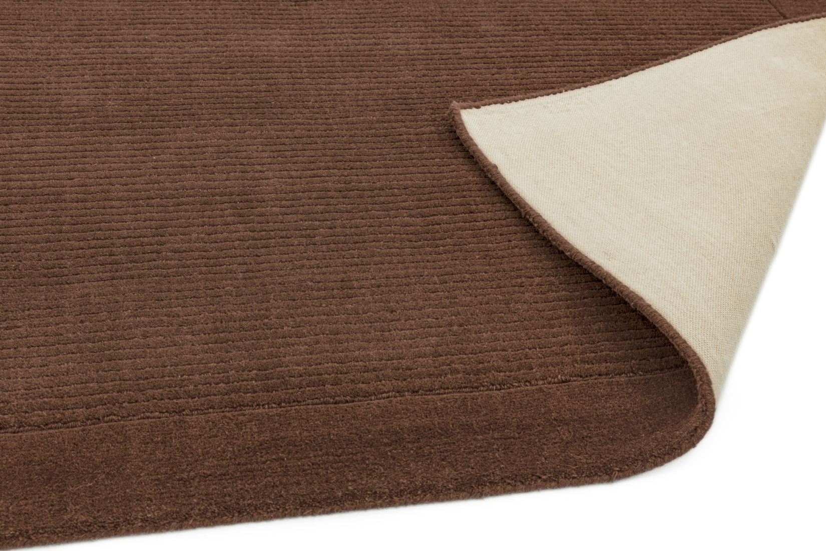 York Luxurious Plain Wool Rug - Chocolate