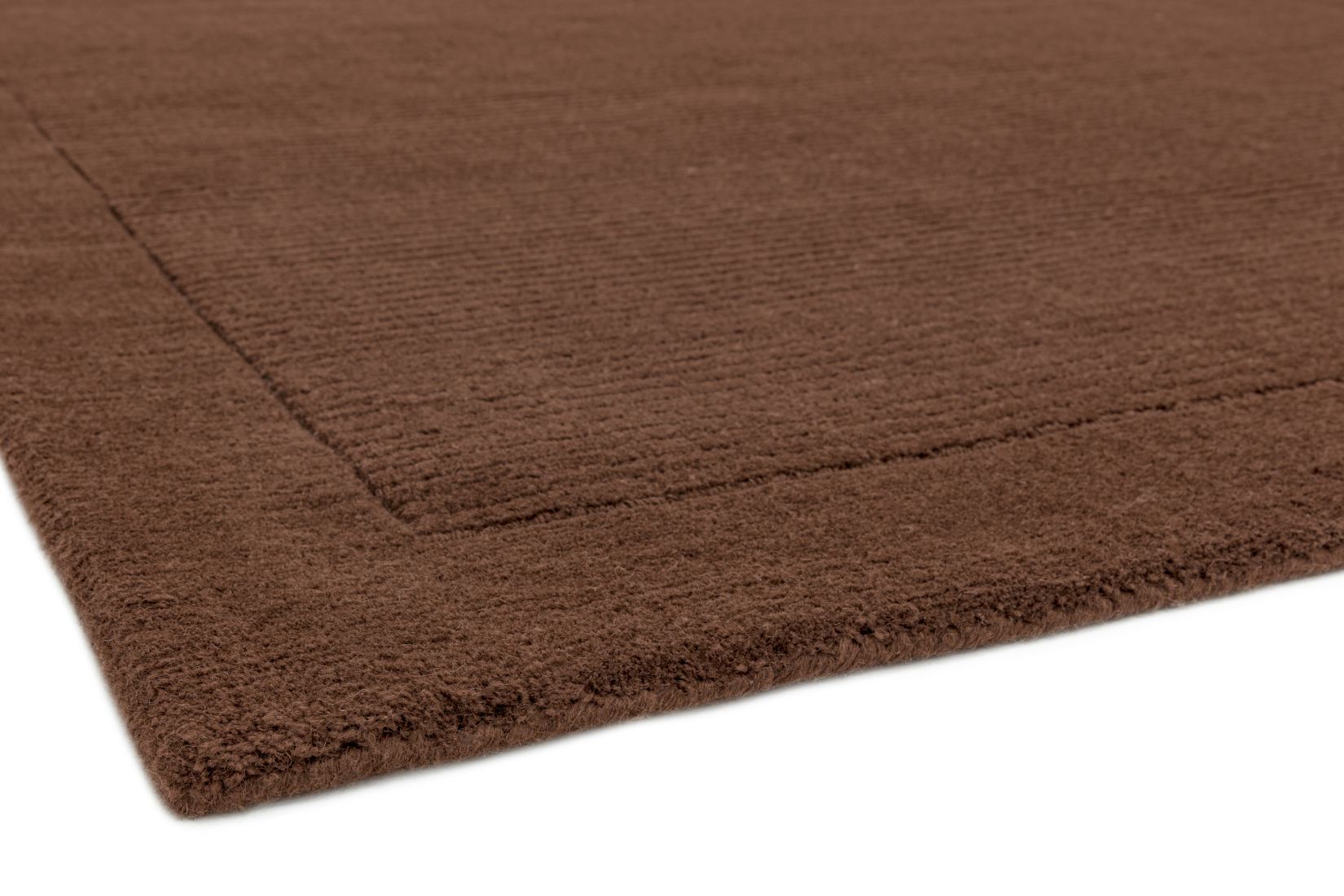 York Luxurious Plain Wool Rug - Chocolate