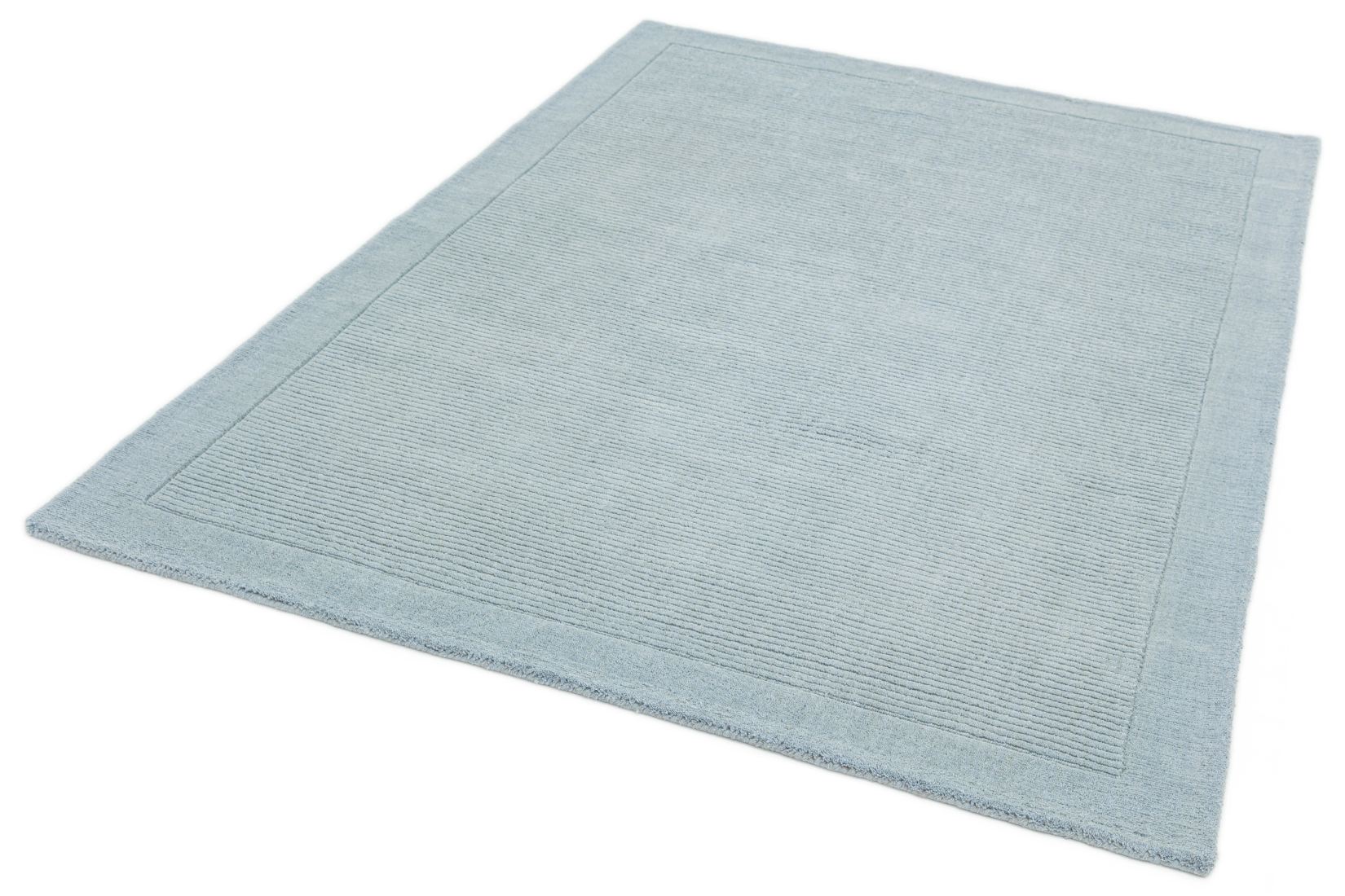 York Luxurious Plain Wool Rug - Duck Egg