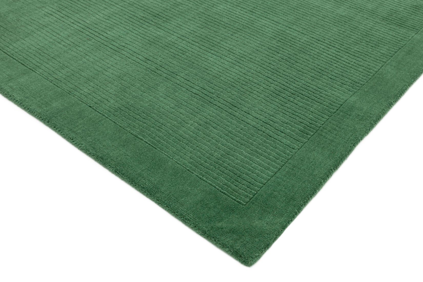 York Luxurious Plain Wool Rug - Forest Green