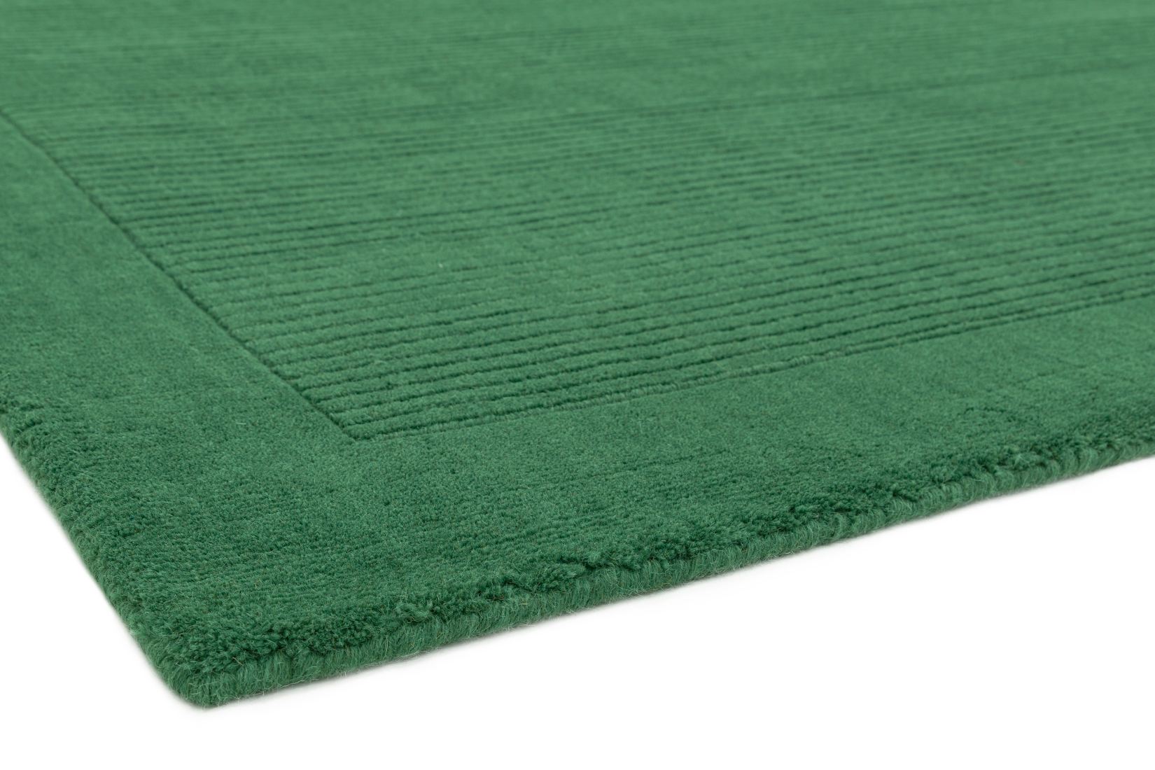 York Luxurious Plain Wool Rug - Forest Green