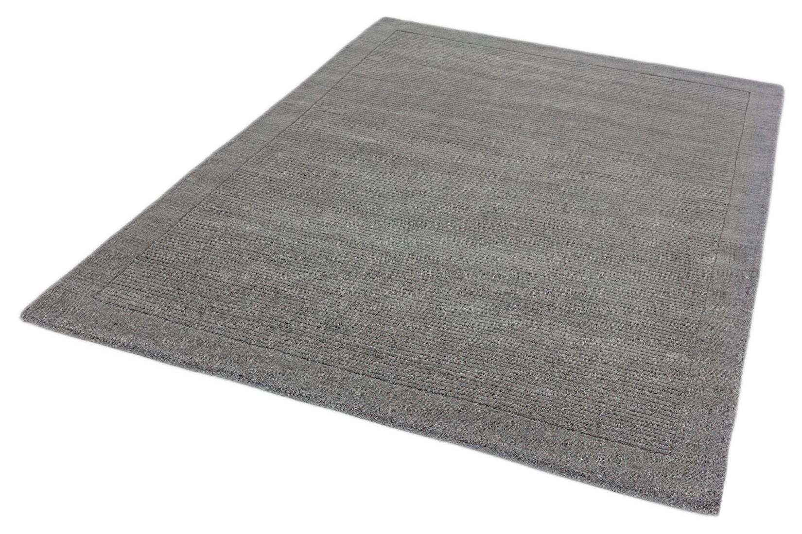 York Luxurious Plain Wool Rug - Grey