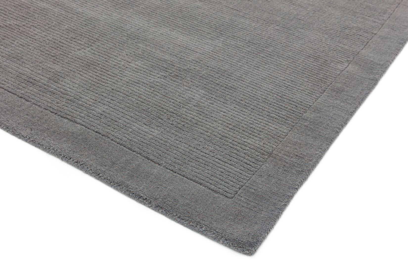 York Luxurious Plain Wool Rug - Grey