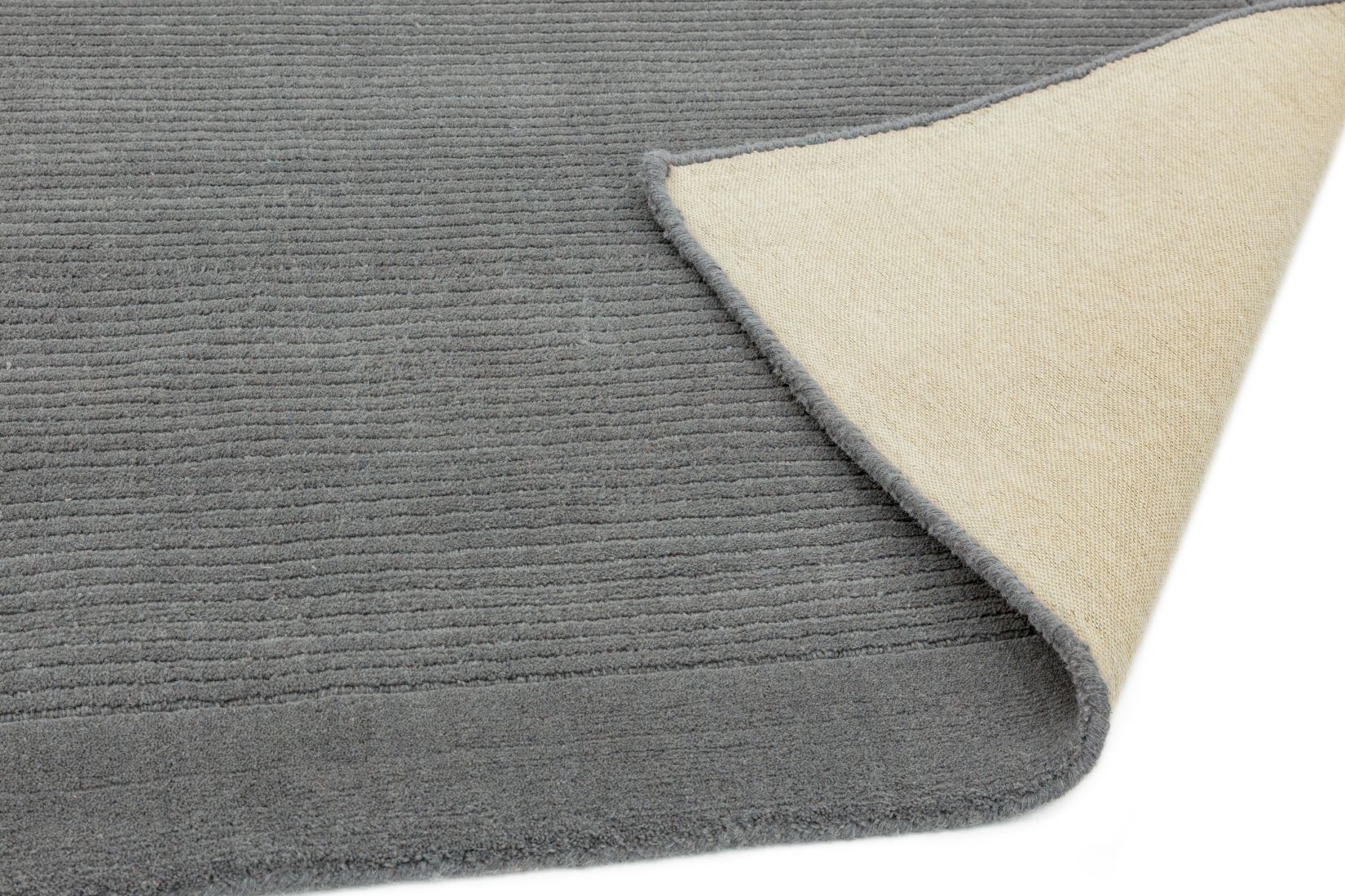 York Luxurious Plain Wool Rug - Grey