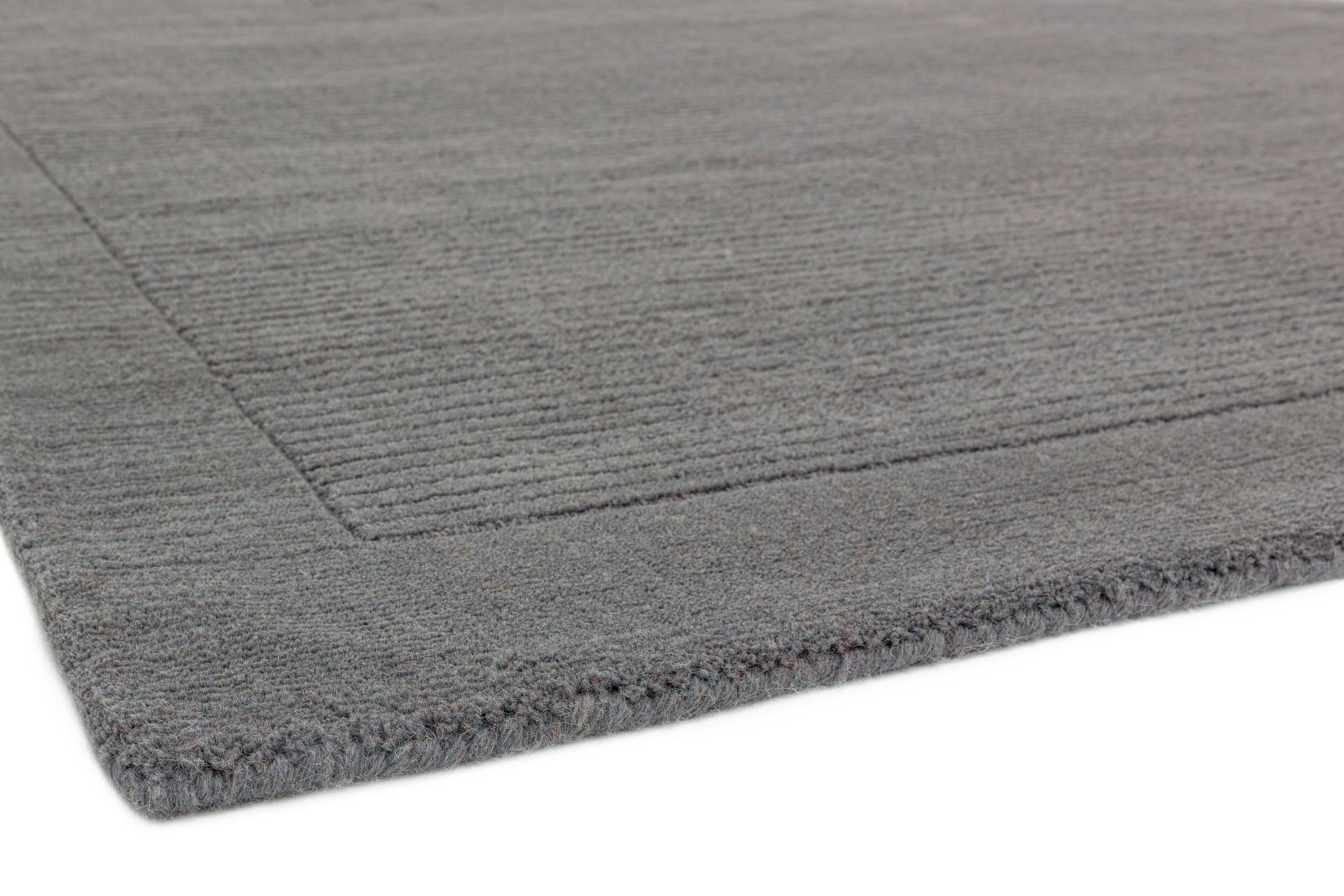 York Luxurious Plain Wool Rug - Grey