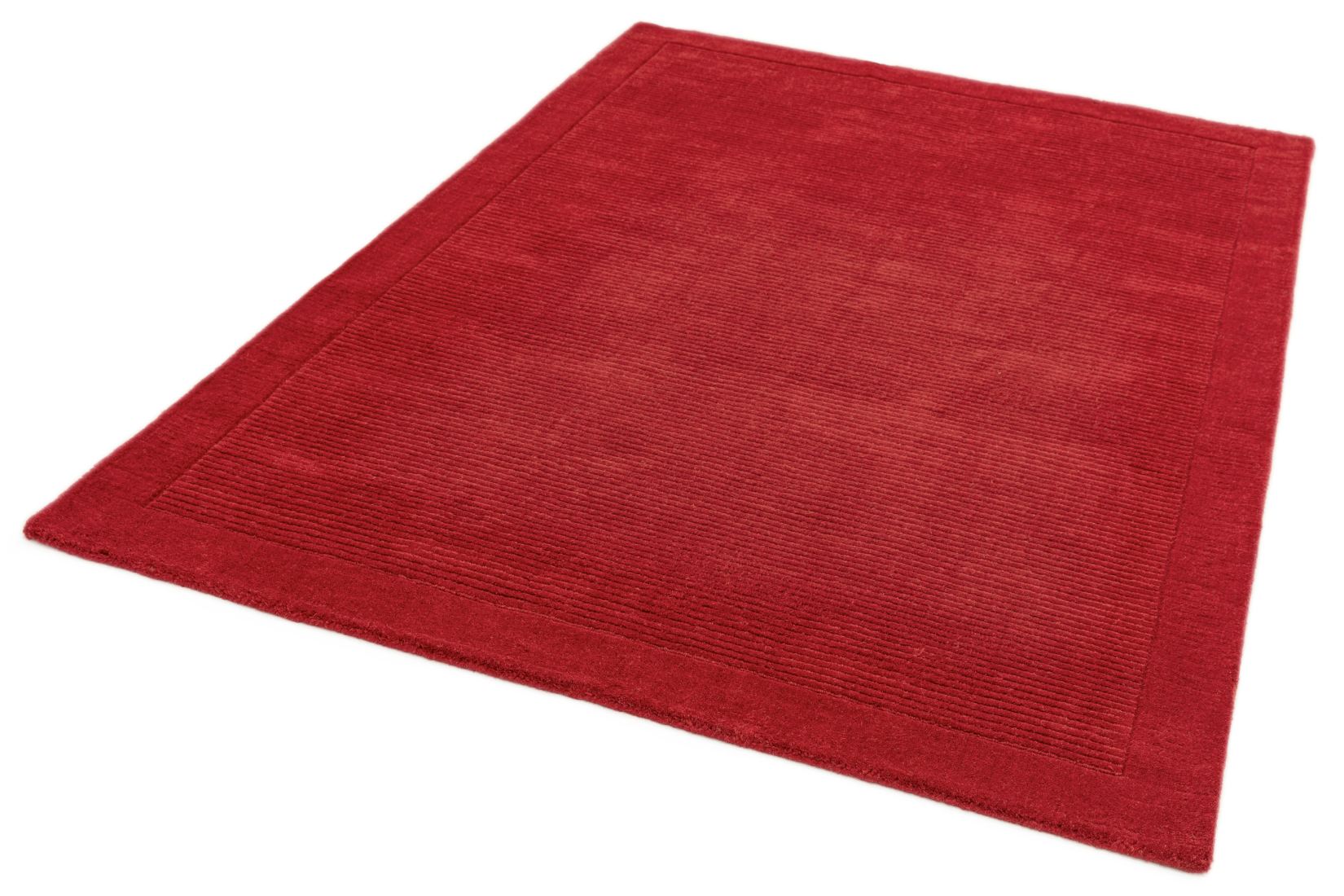 York Luxurious Plain Wool Rug - Poppy