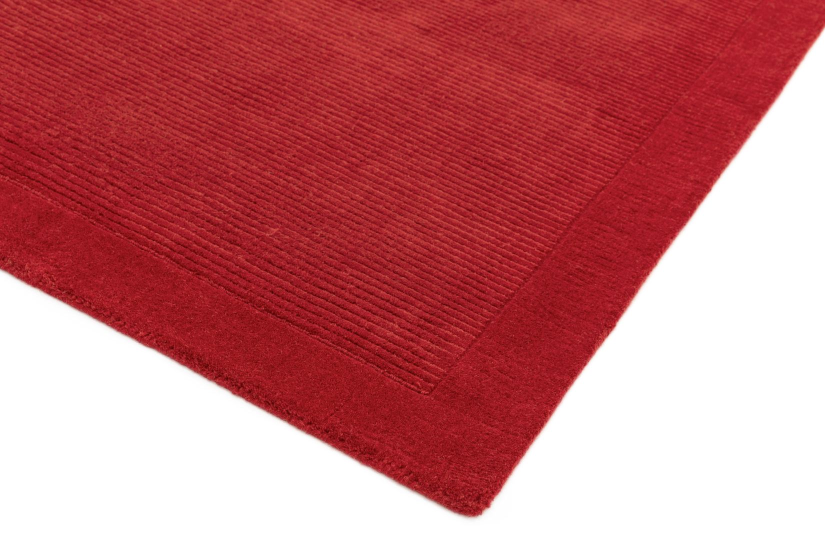 York Luxurious Plain Wool Rug - Poppy