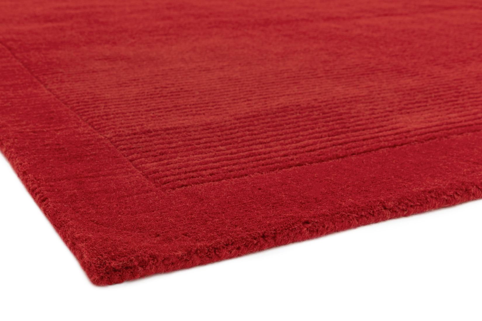 York Luxurious Plain Wool Rug - Poppy