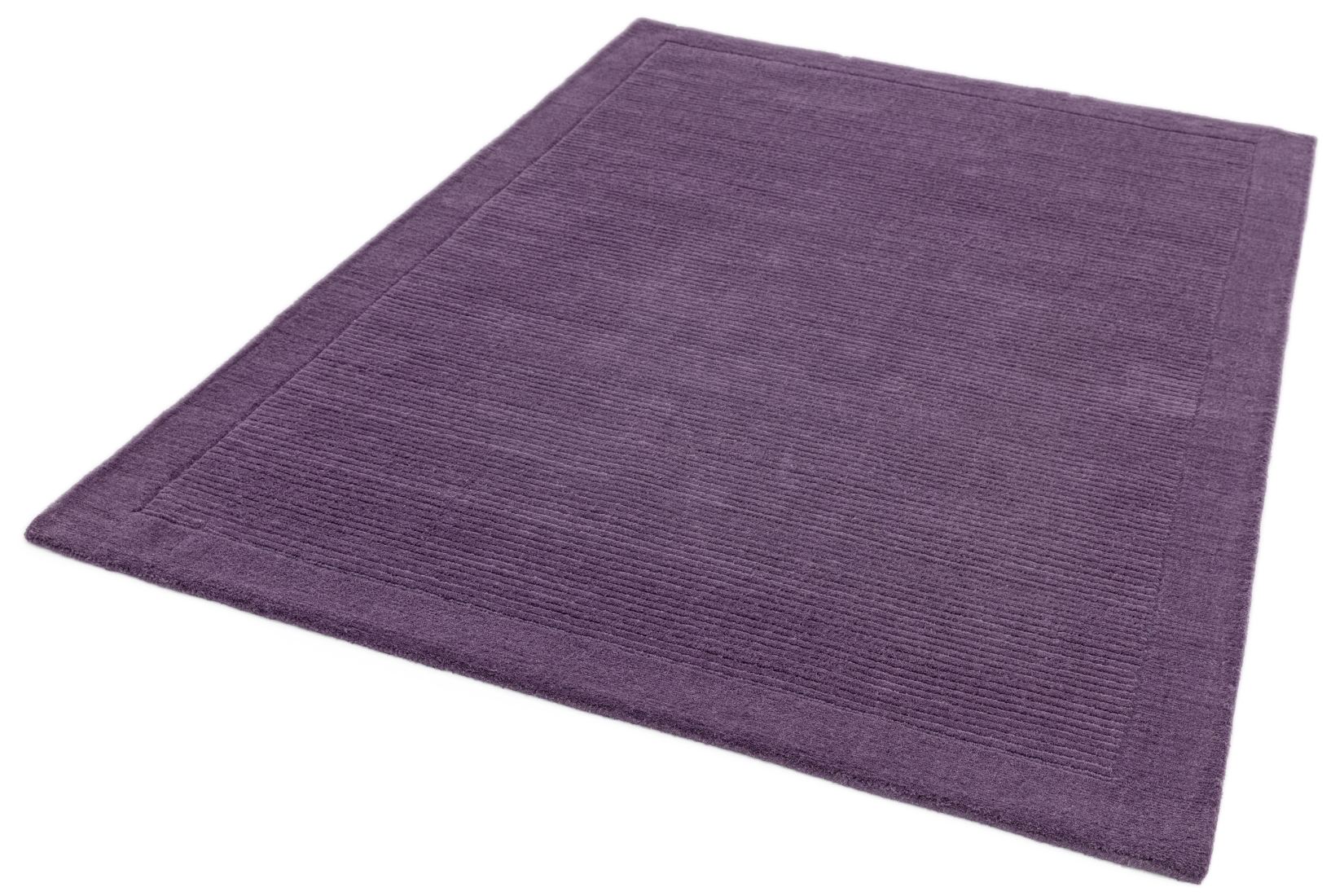 York Luxurious Plain Wool Rug - Purple