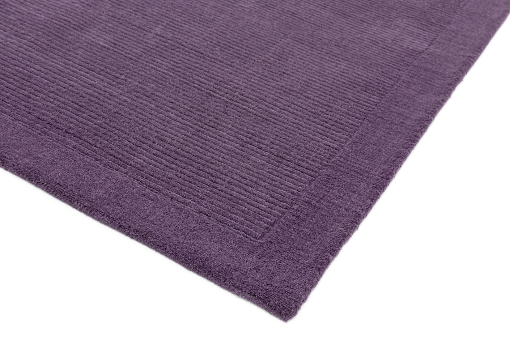 York Luxurious Plain Wool Rug - Purple