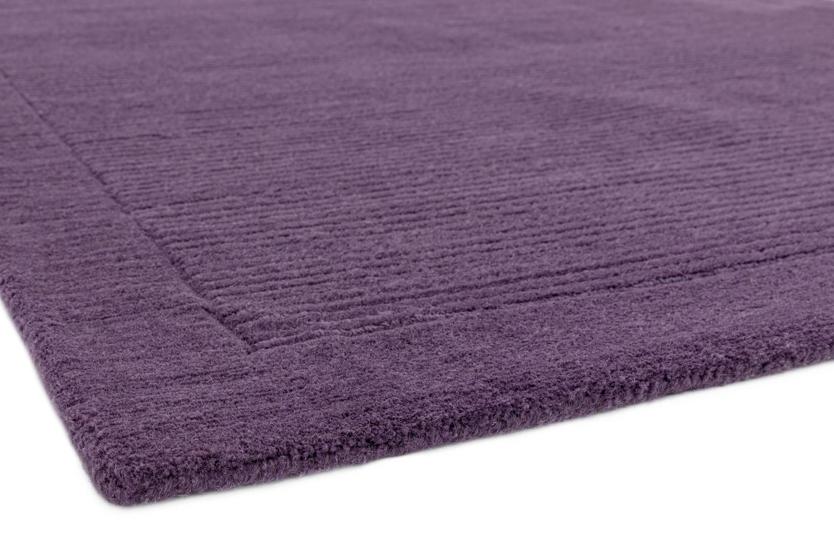 York Luxurious Plain Wool Rug - Purple