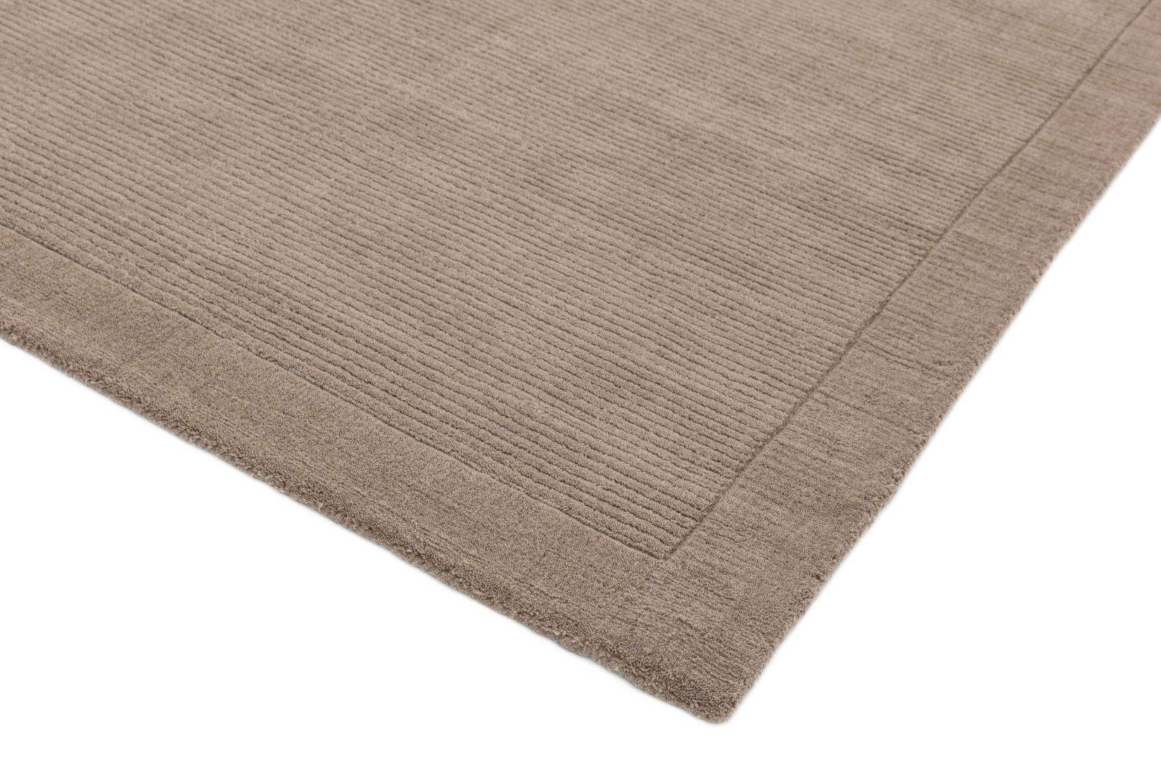 York Luxurious Plain Wool Rug - Taupe