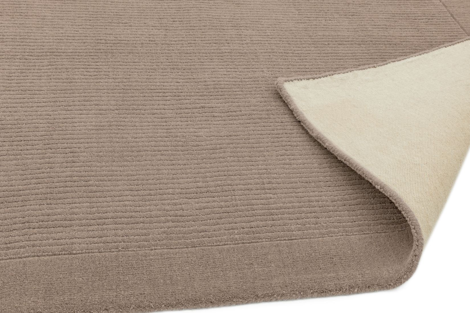 York Luxurious Plain Wool Rug - Taupe