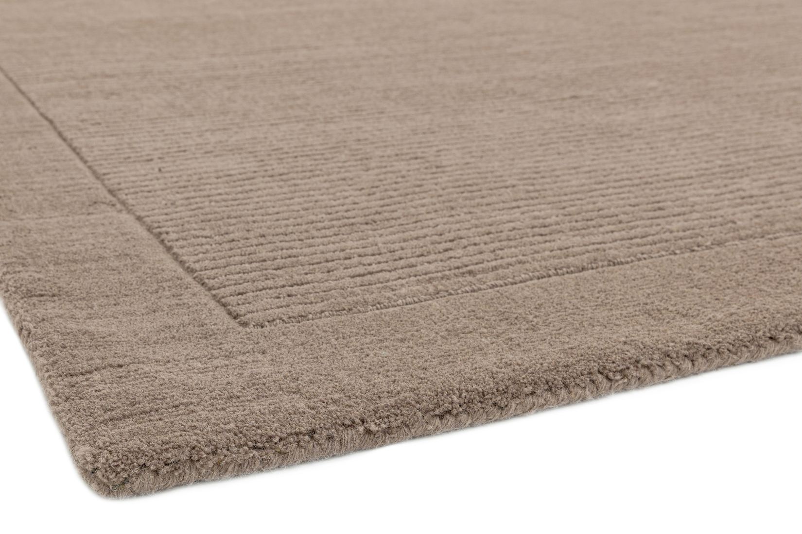 York Luxurious Plain Wool Rug - Taupe