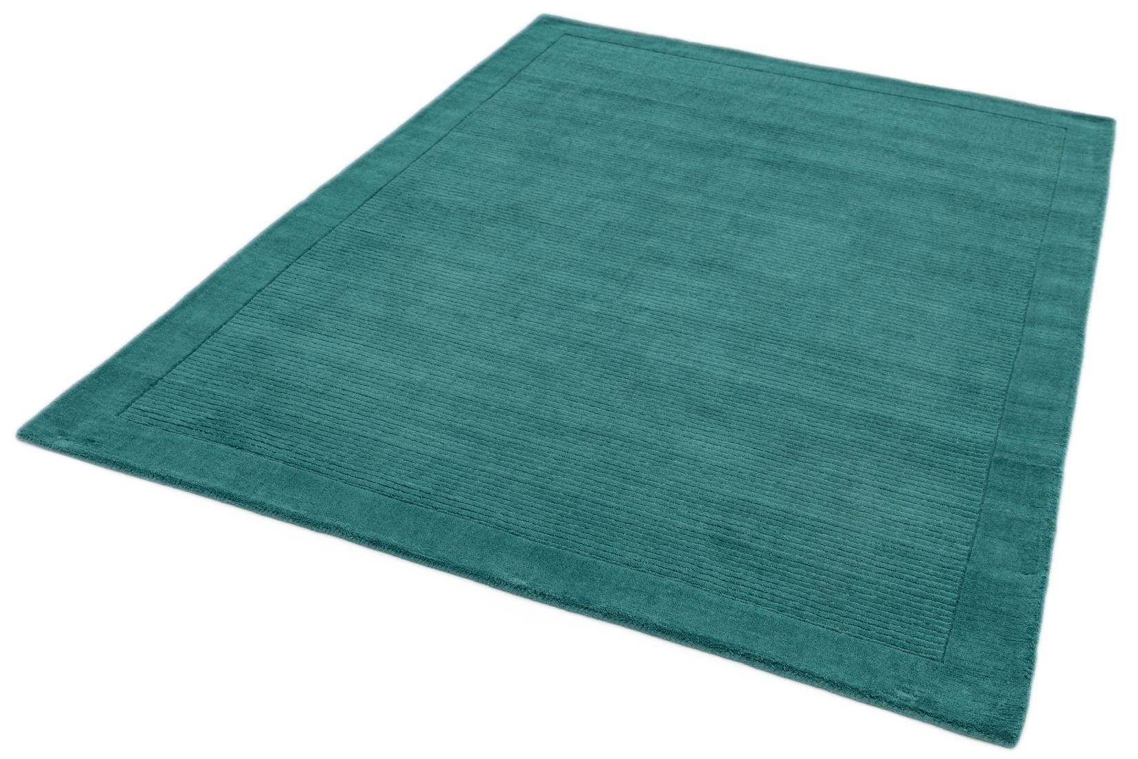 York Luxurious Plain Wool Rug - Teal