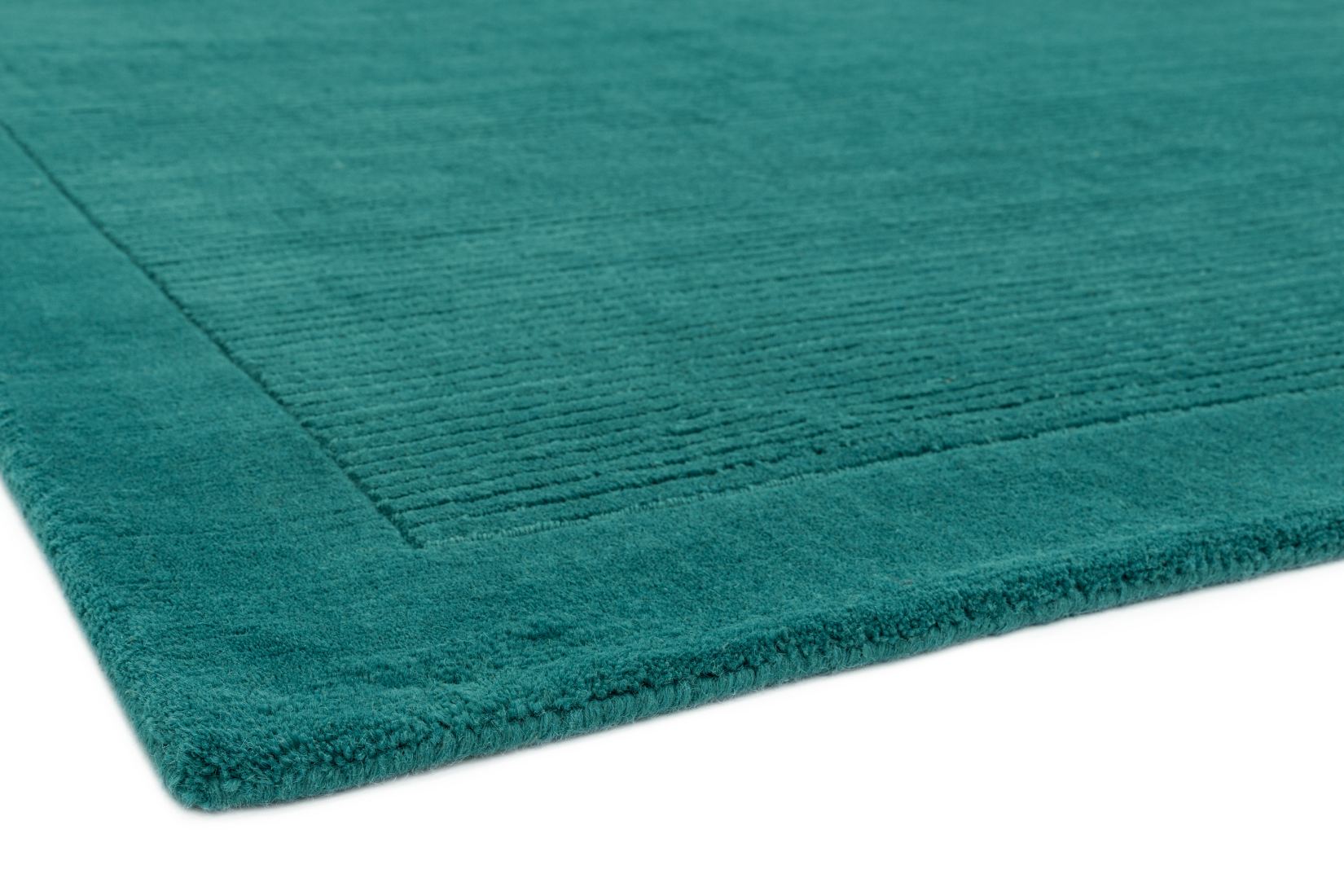 York Luxurious Plain Wool Rug - Teal